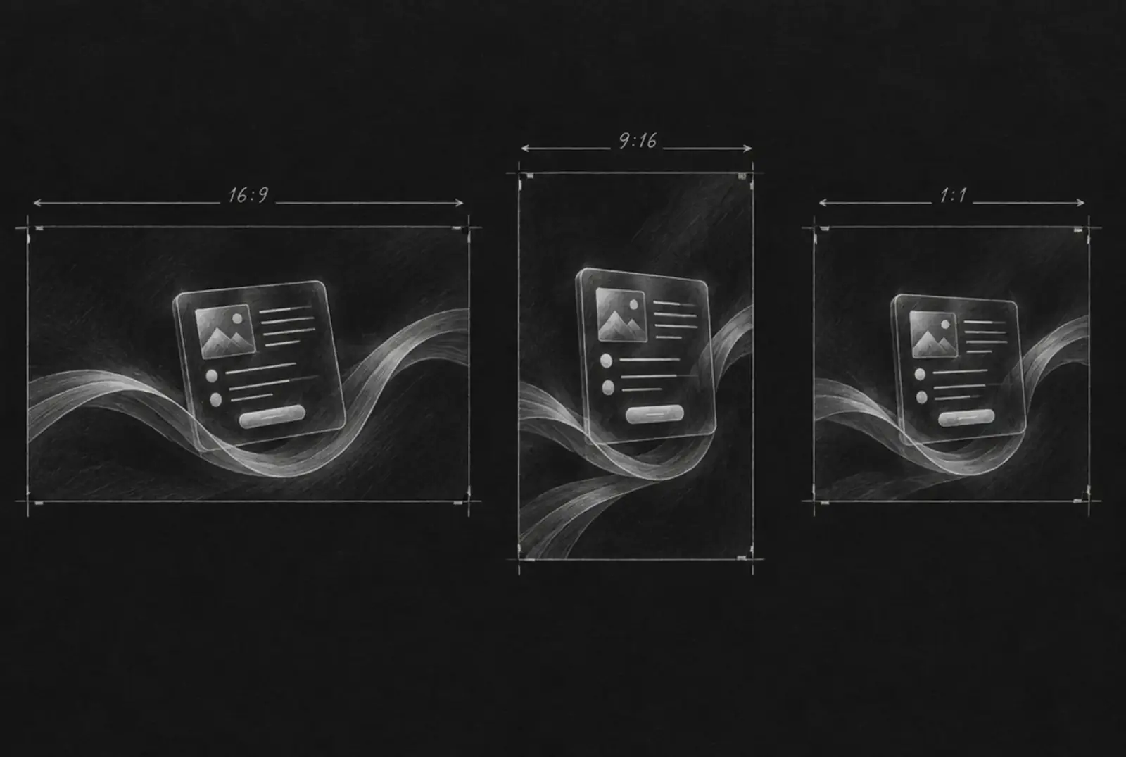 Pencil sketch of one finished frame delivered in 16:9, 9:16 and 1:1